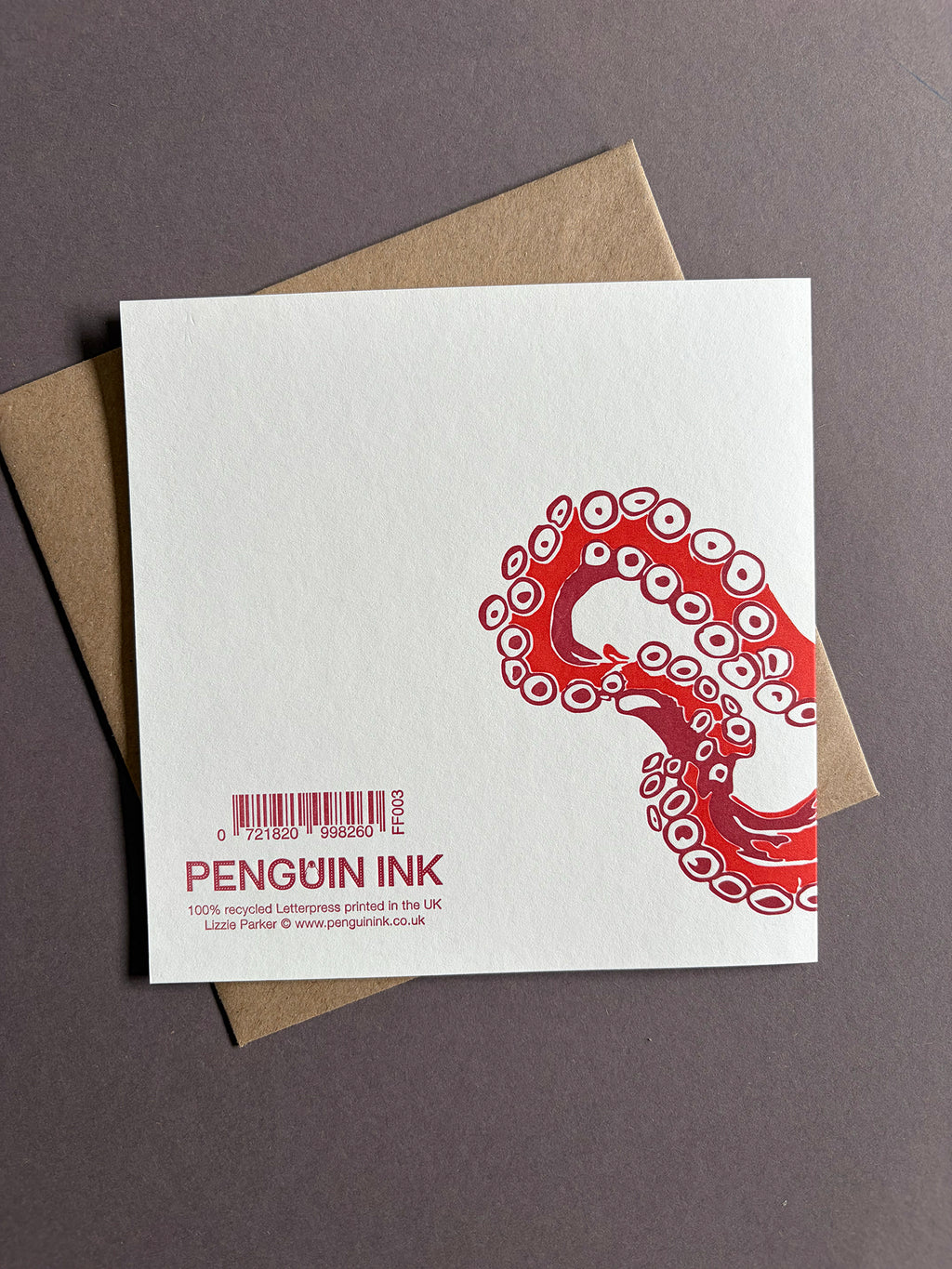 Octopus Letterpress Card