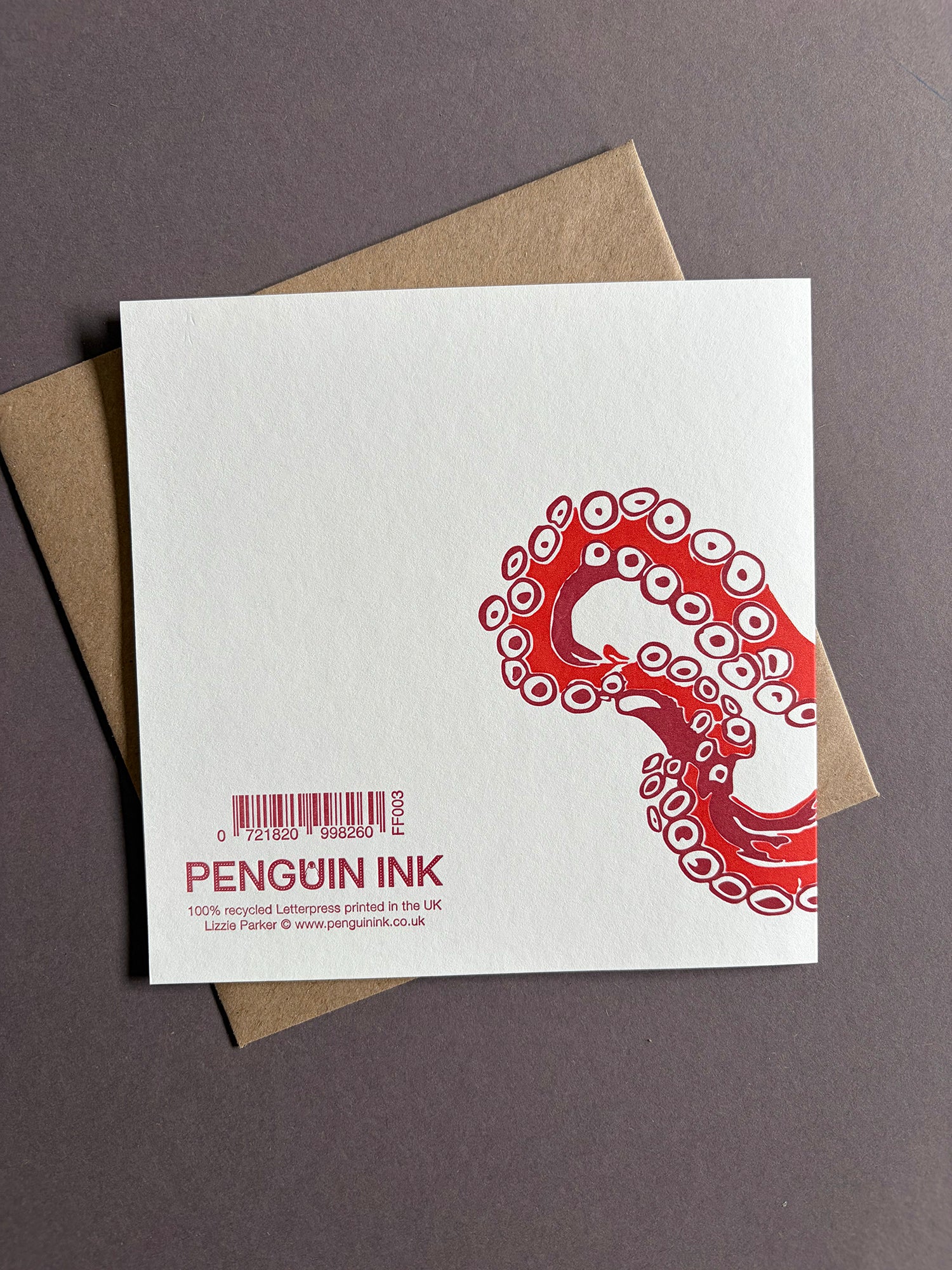 Octopus Letterpress Card