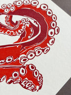 Octopus Letterpress Card