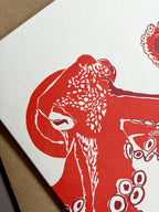 Octopus Letterpress Card