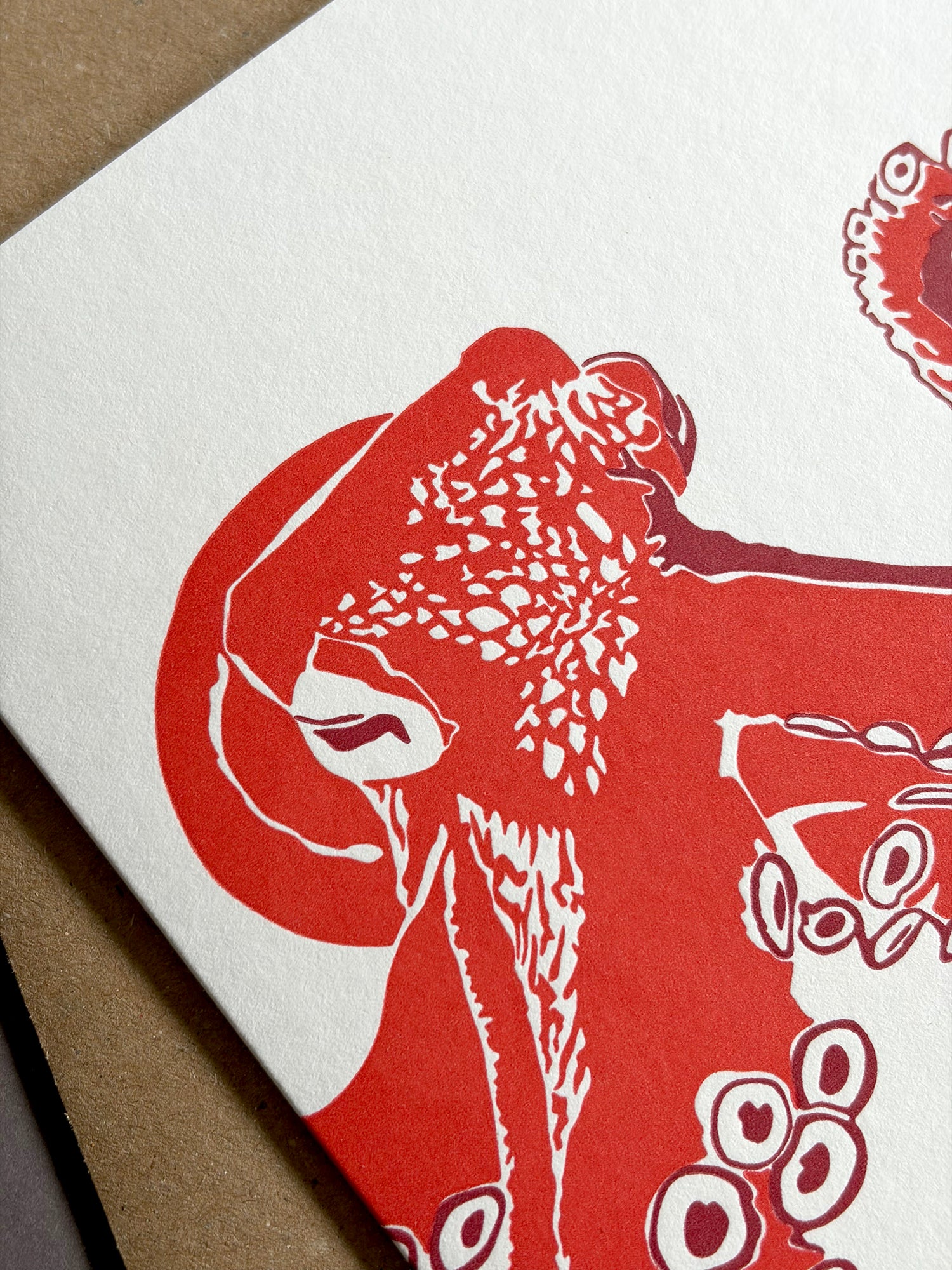 Octopus Letterpress Card
