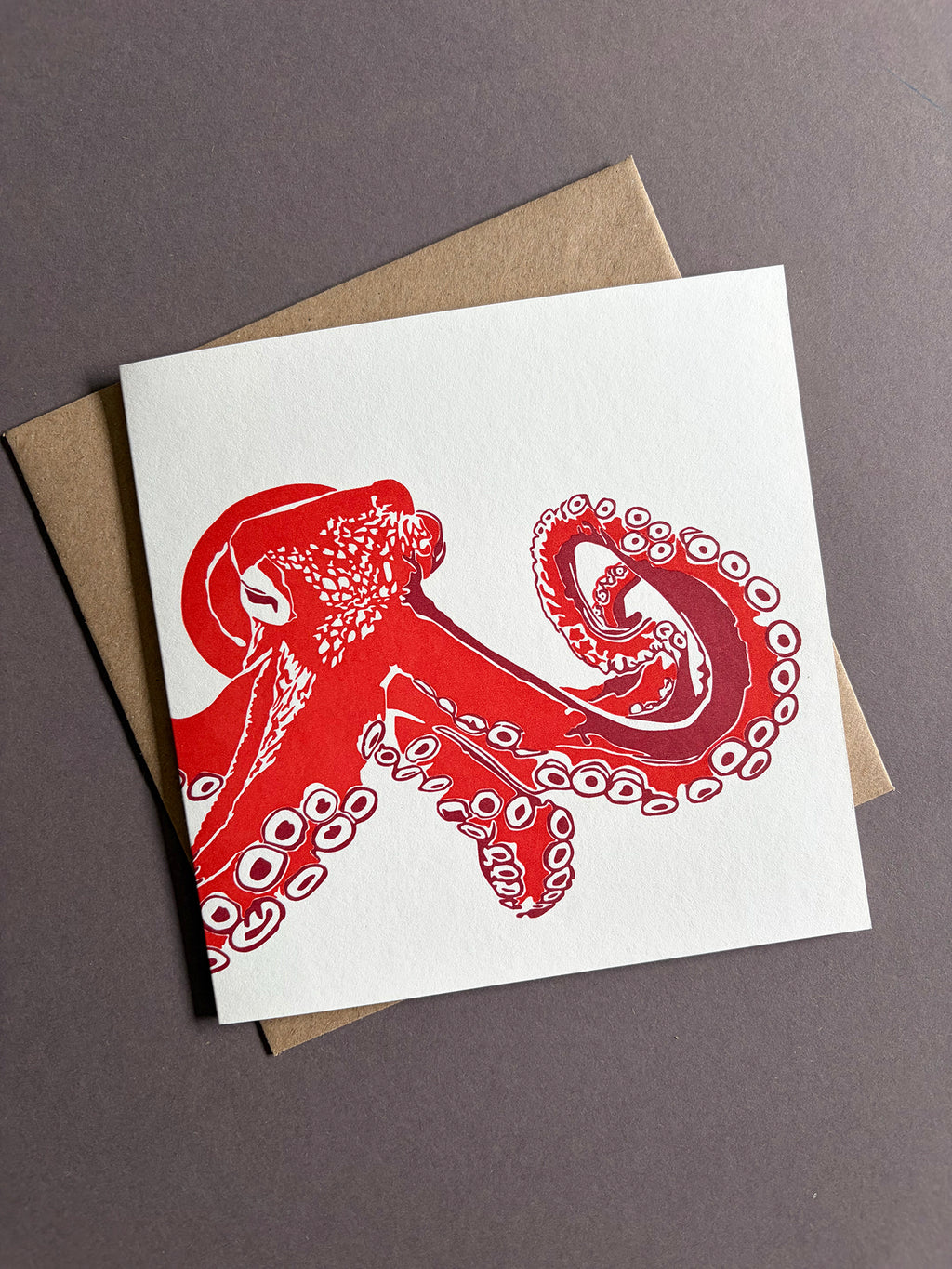 Octopus Letterpress Card