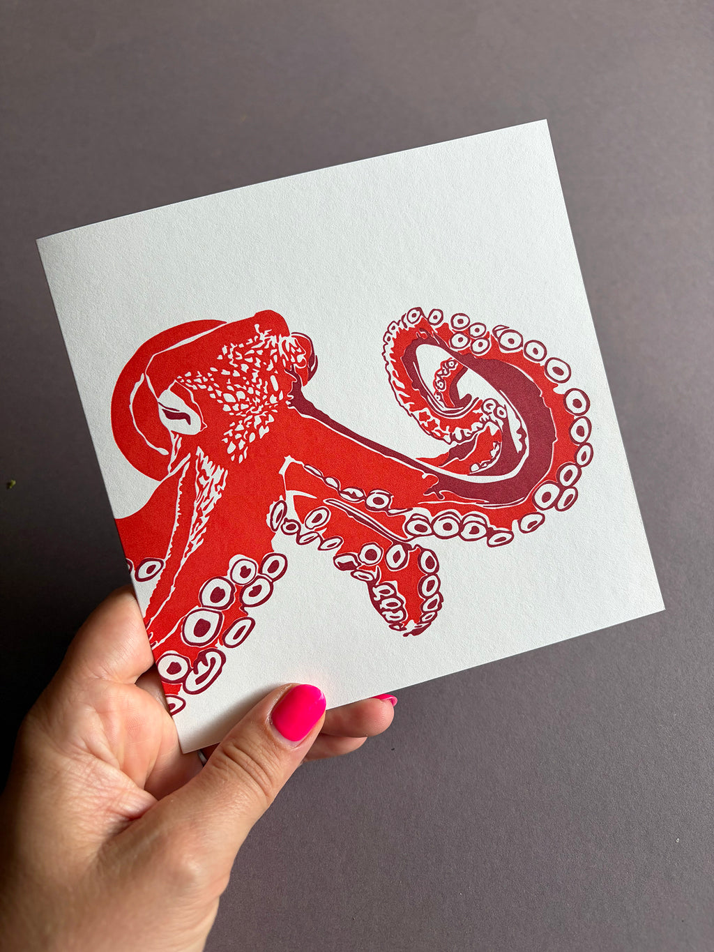 Octopus Letterpress Card
