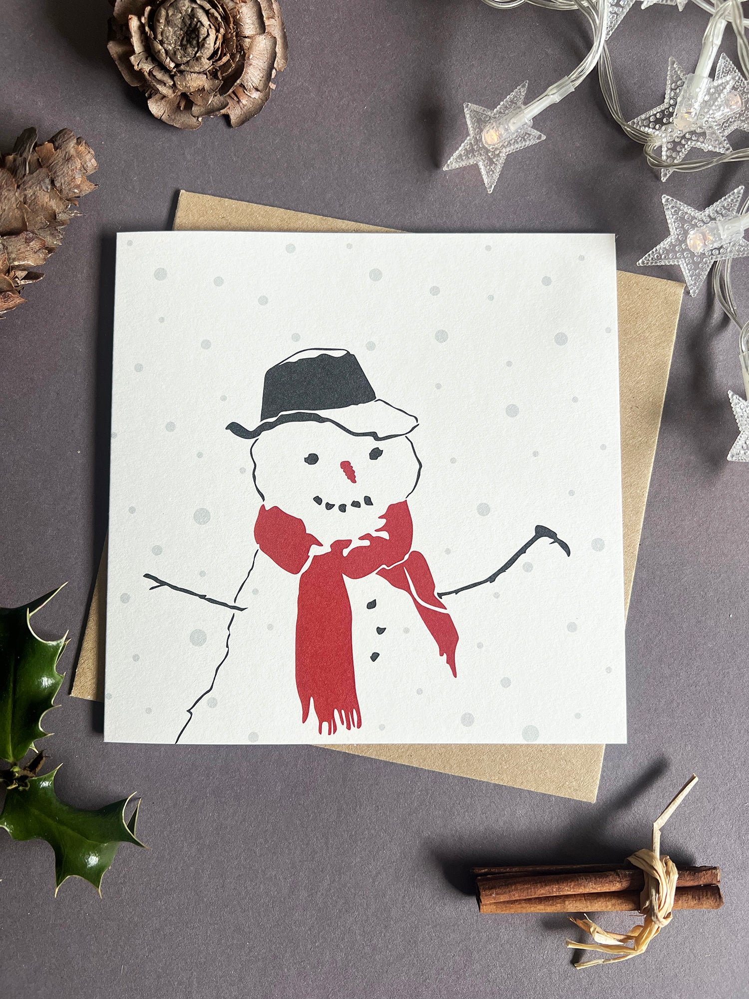 Snowman Letterpress Card