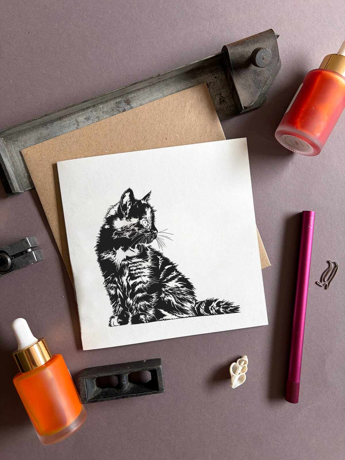 Stan Cat Letterpress Card
