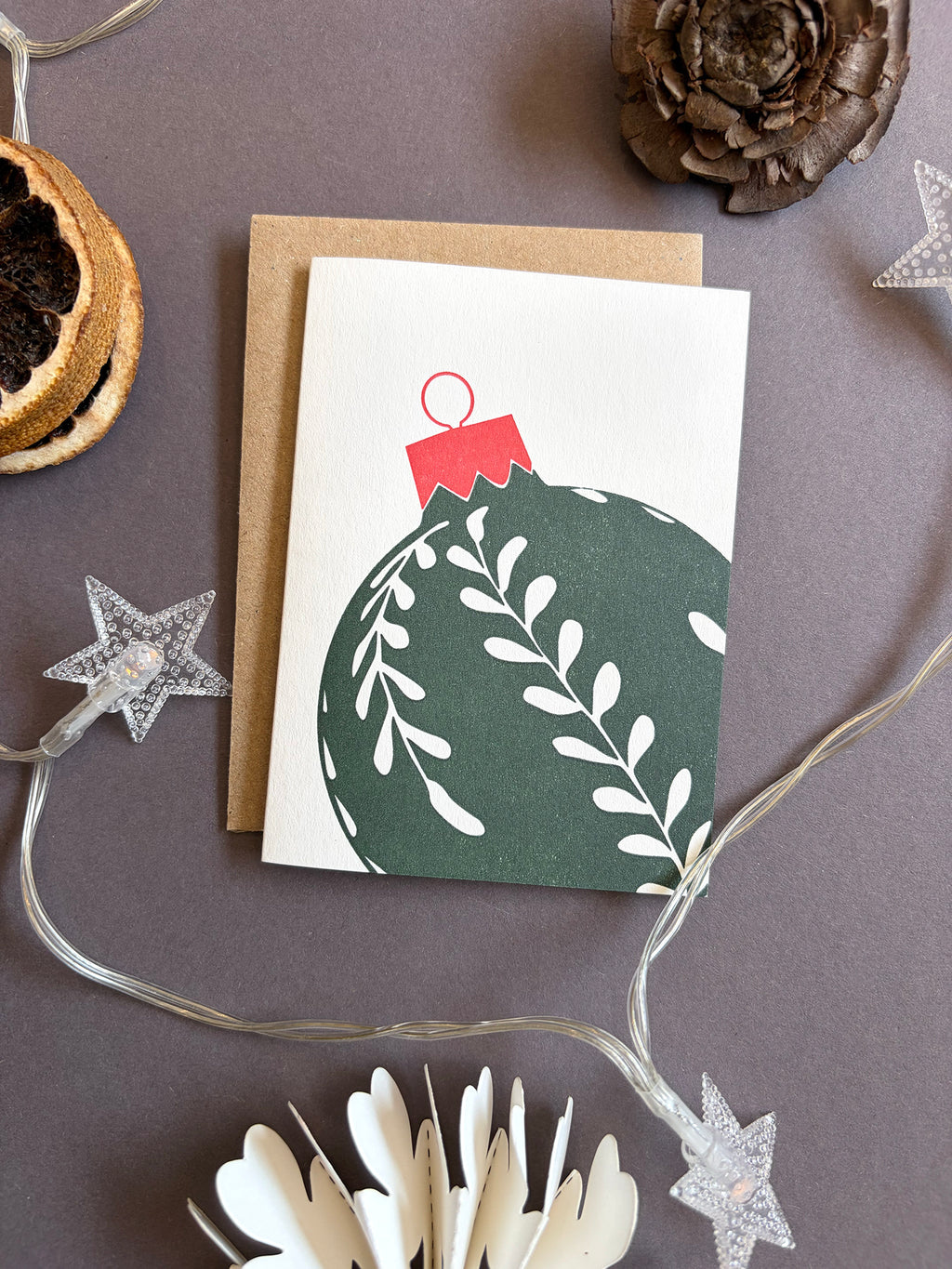 Leaf Bauble Card