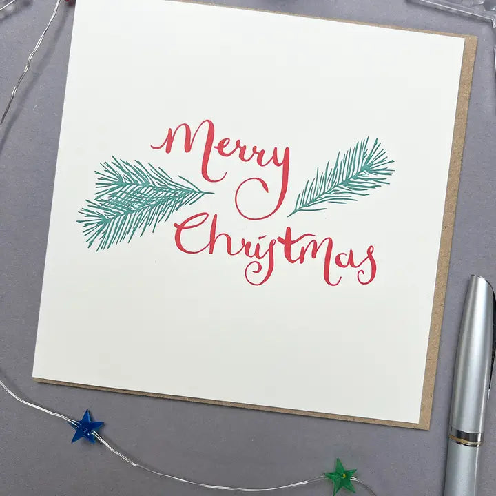 It's Christmas Pine Letterpress Card