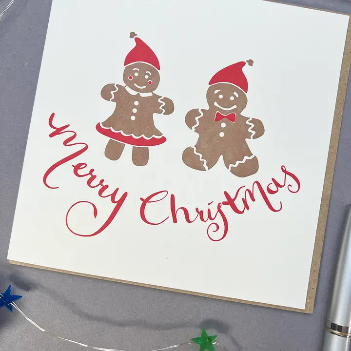 Gingerbread in Love Letterpress Card – Penguin Ink Ltd