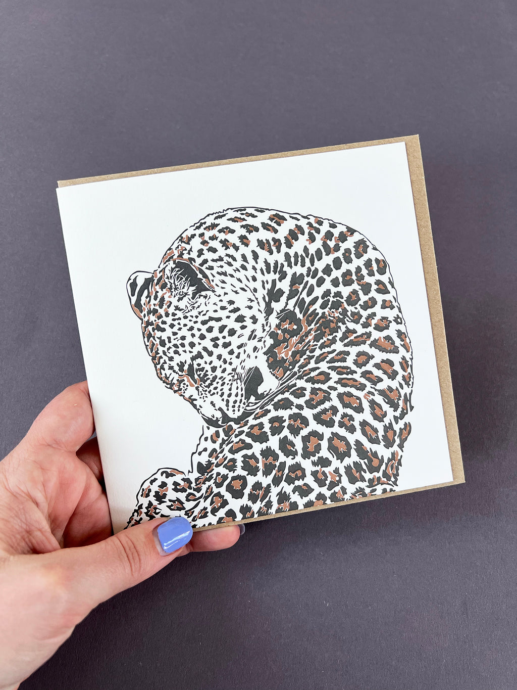 Leopard Letterpress Card