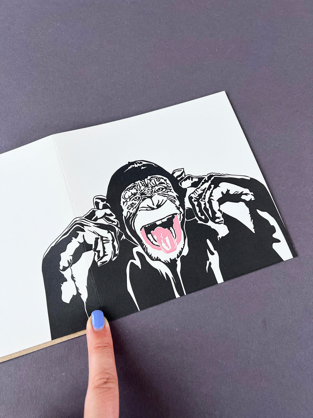Chimpanzee Letterpress Card