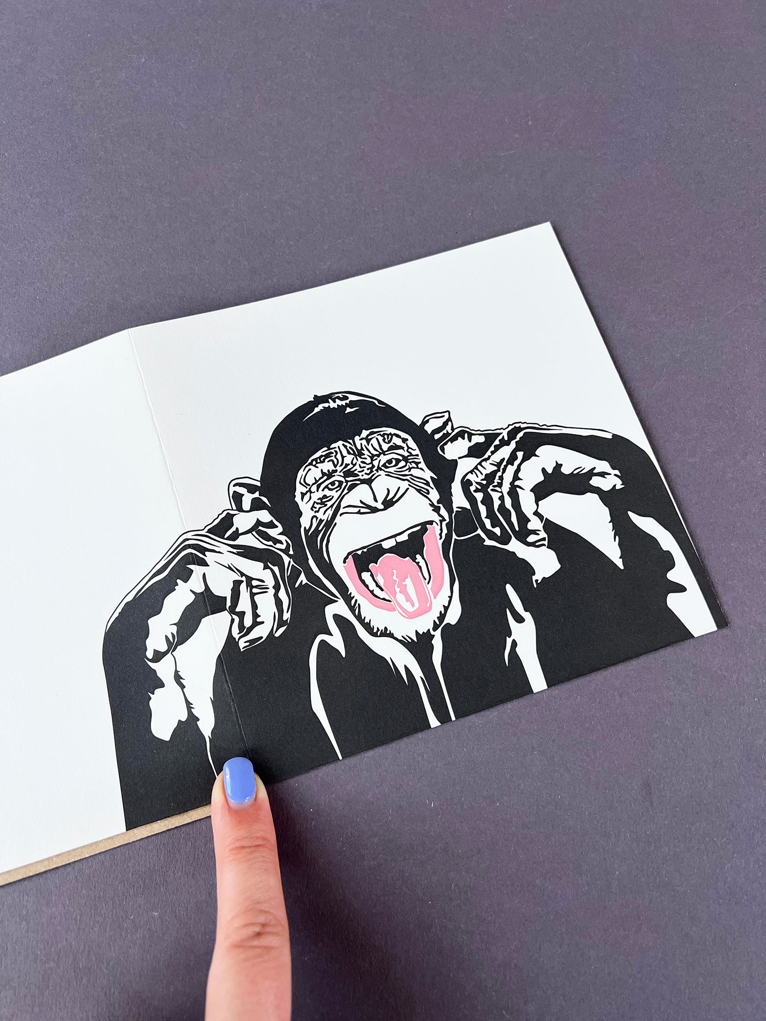 Chimpanzee Letterpress Card
