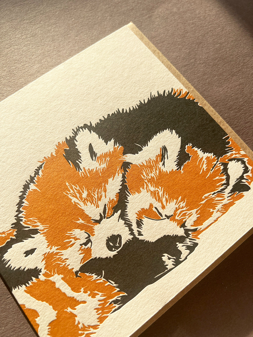 Red Panda Letterpress Card