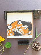 Red Panda Letterpress Card