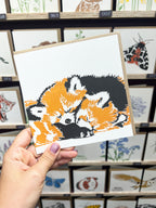 Red Panda Letterpress Card