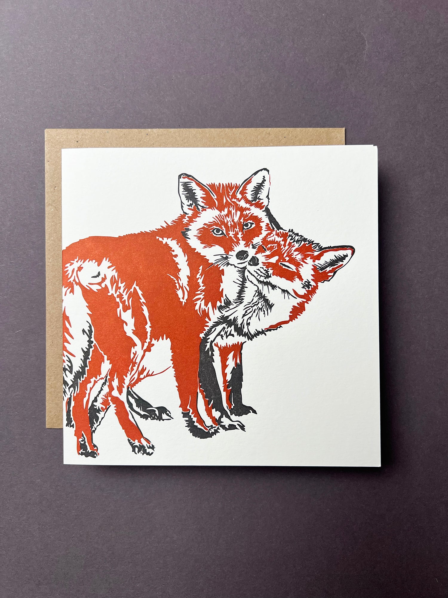 Fox Love Letterpress Card