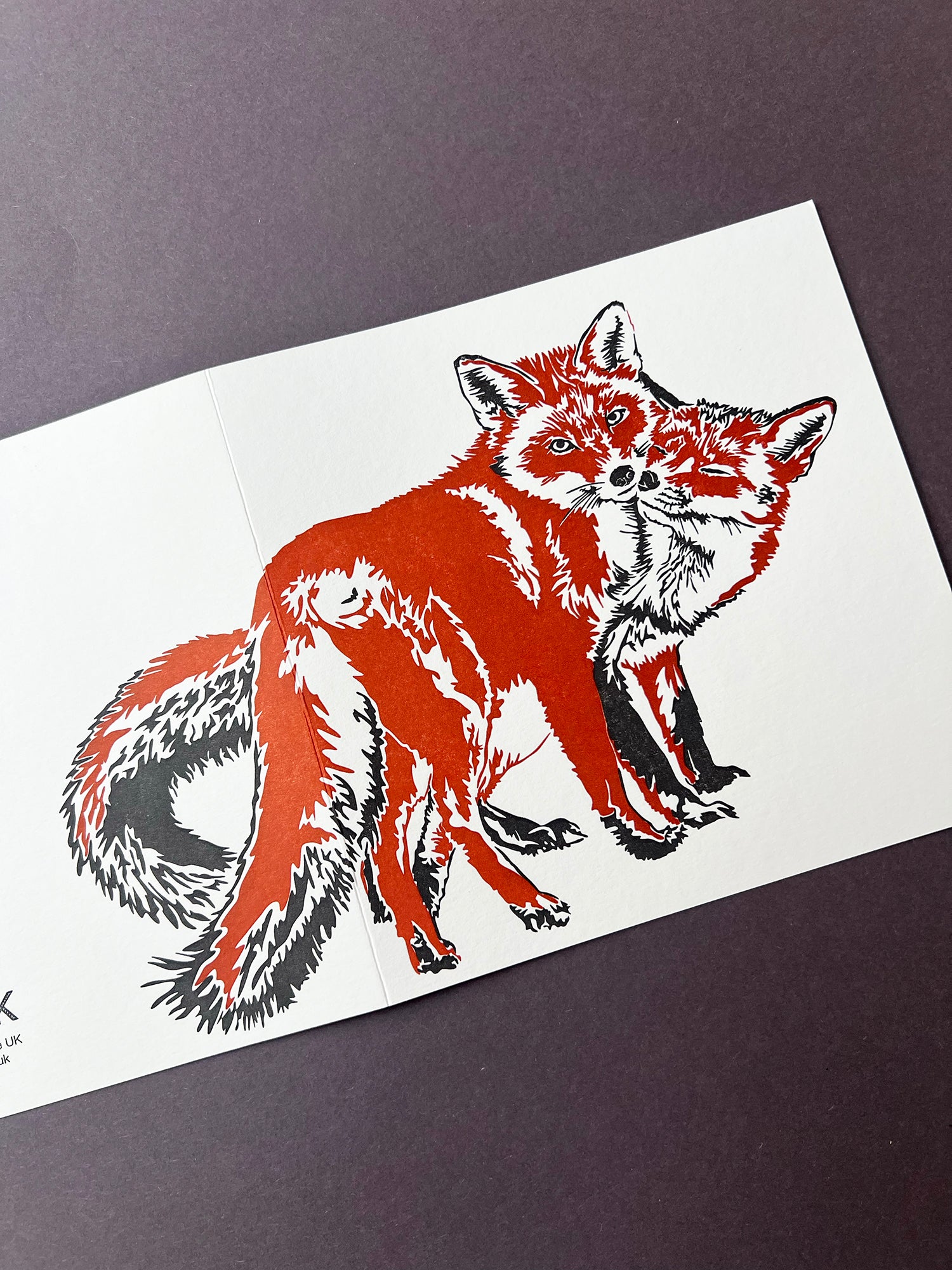 Fox Love Letterpress Card