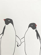 Penguins in Love Letterpress Card