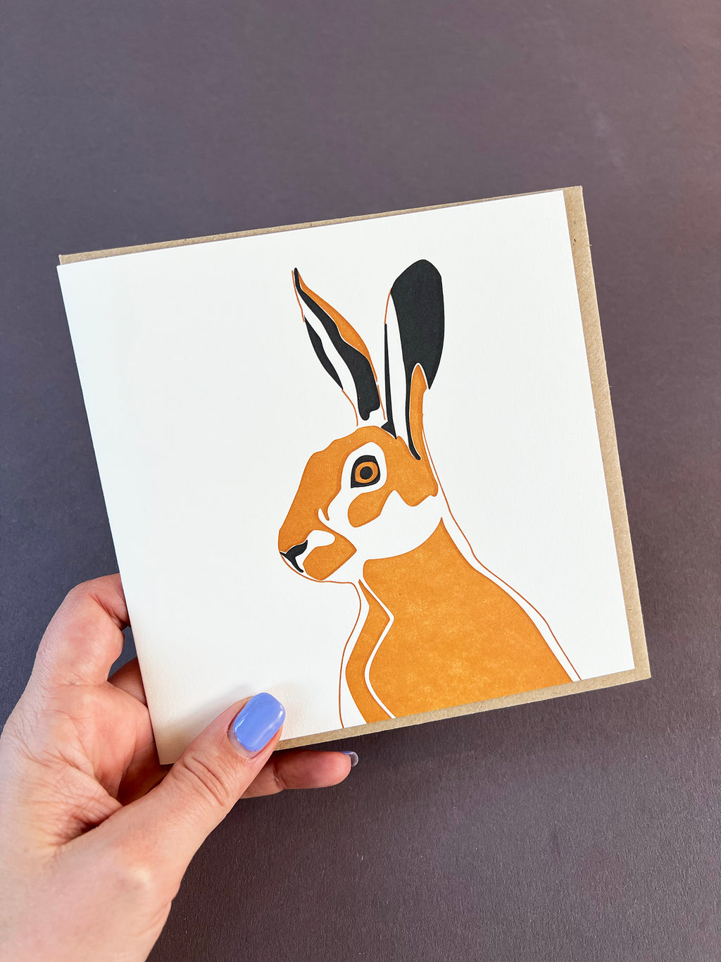 Hare Letterpress Card