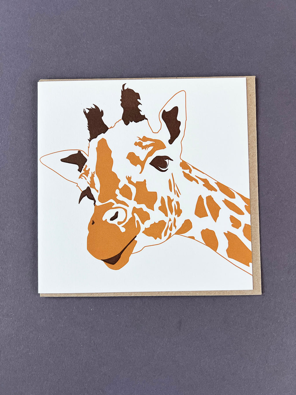 Giraffe Letterpress Card