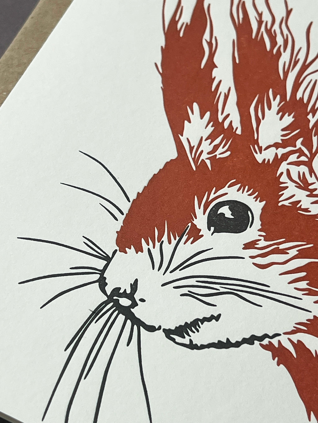 Cheeky Red Squirrel Letterpress Card