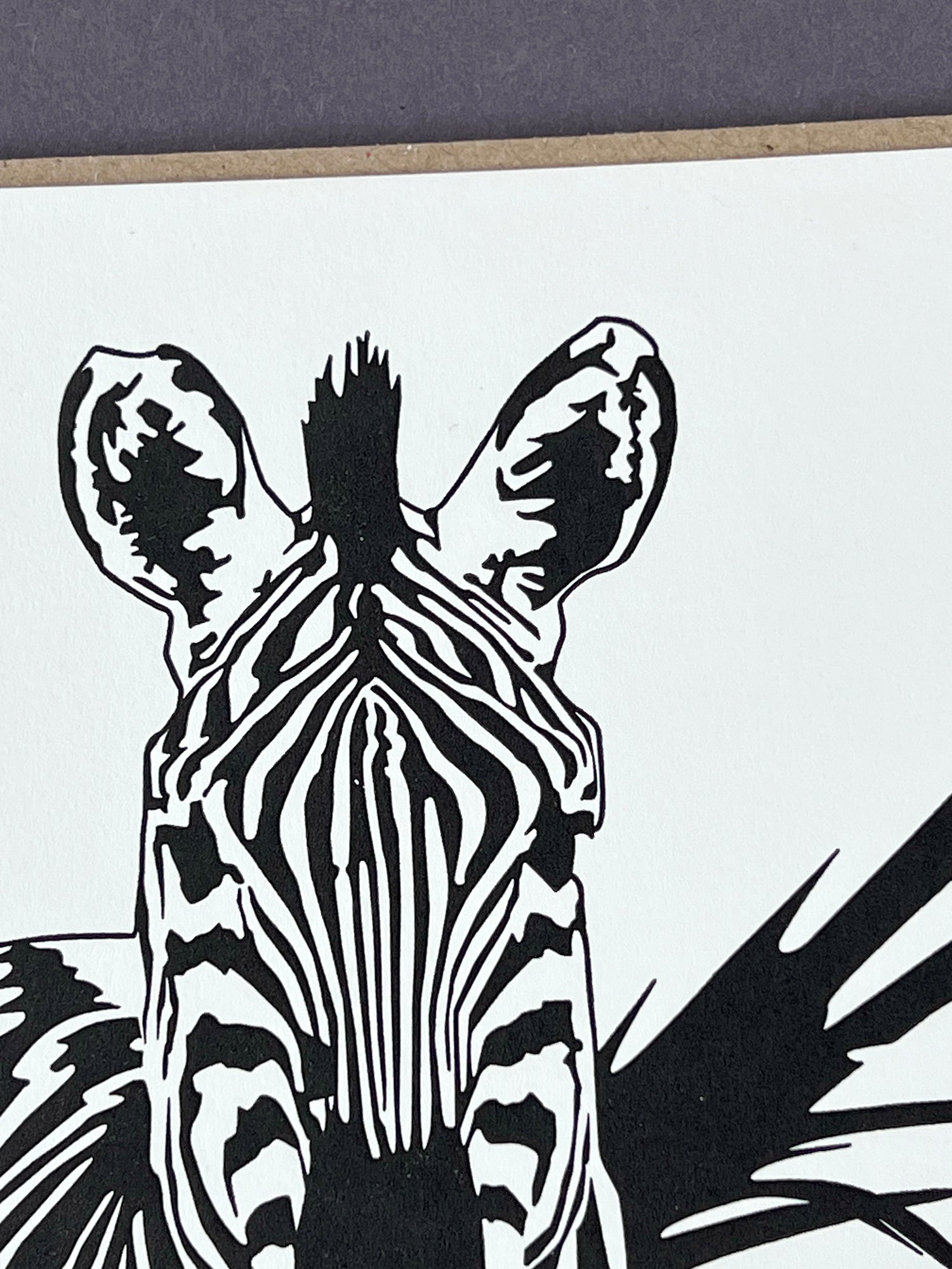 Zebra Letterpress Card
