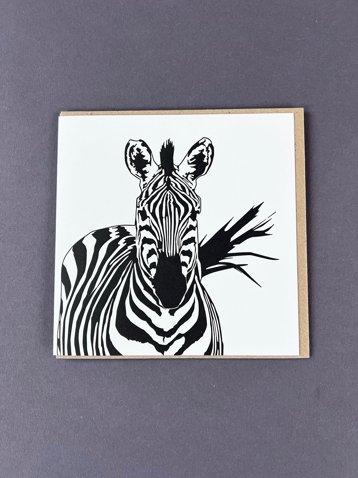 Zebra Letterpress Card