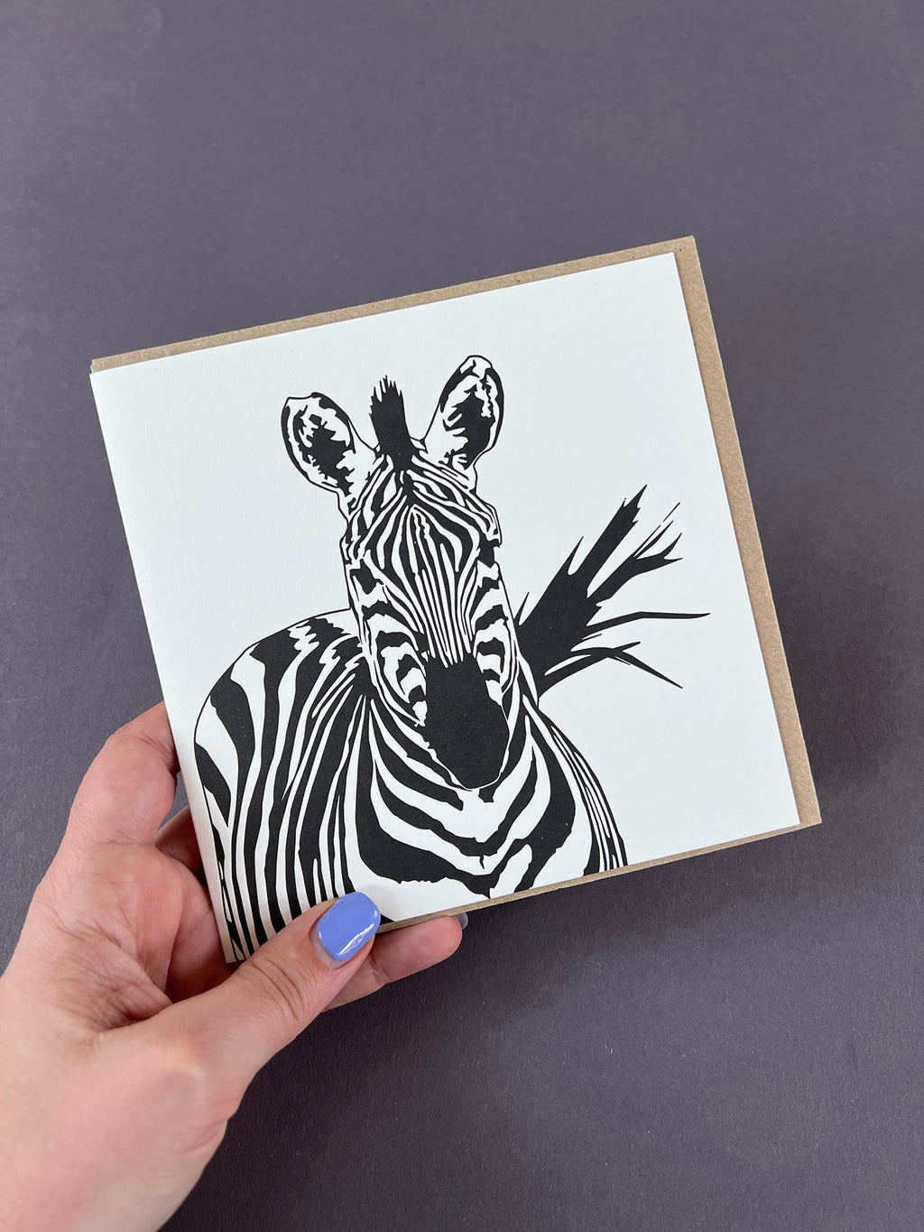 Zebra Letterpress Card