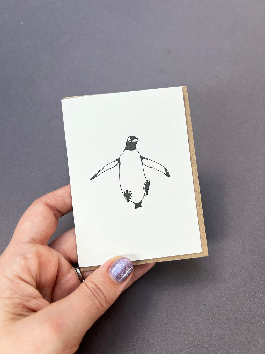 Jumping Gentoo Penguin Card