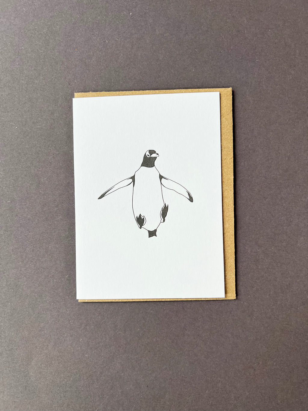 Jumping Gentoo Penguin Card