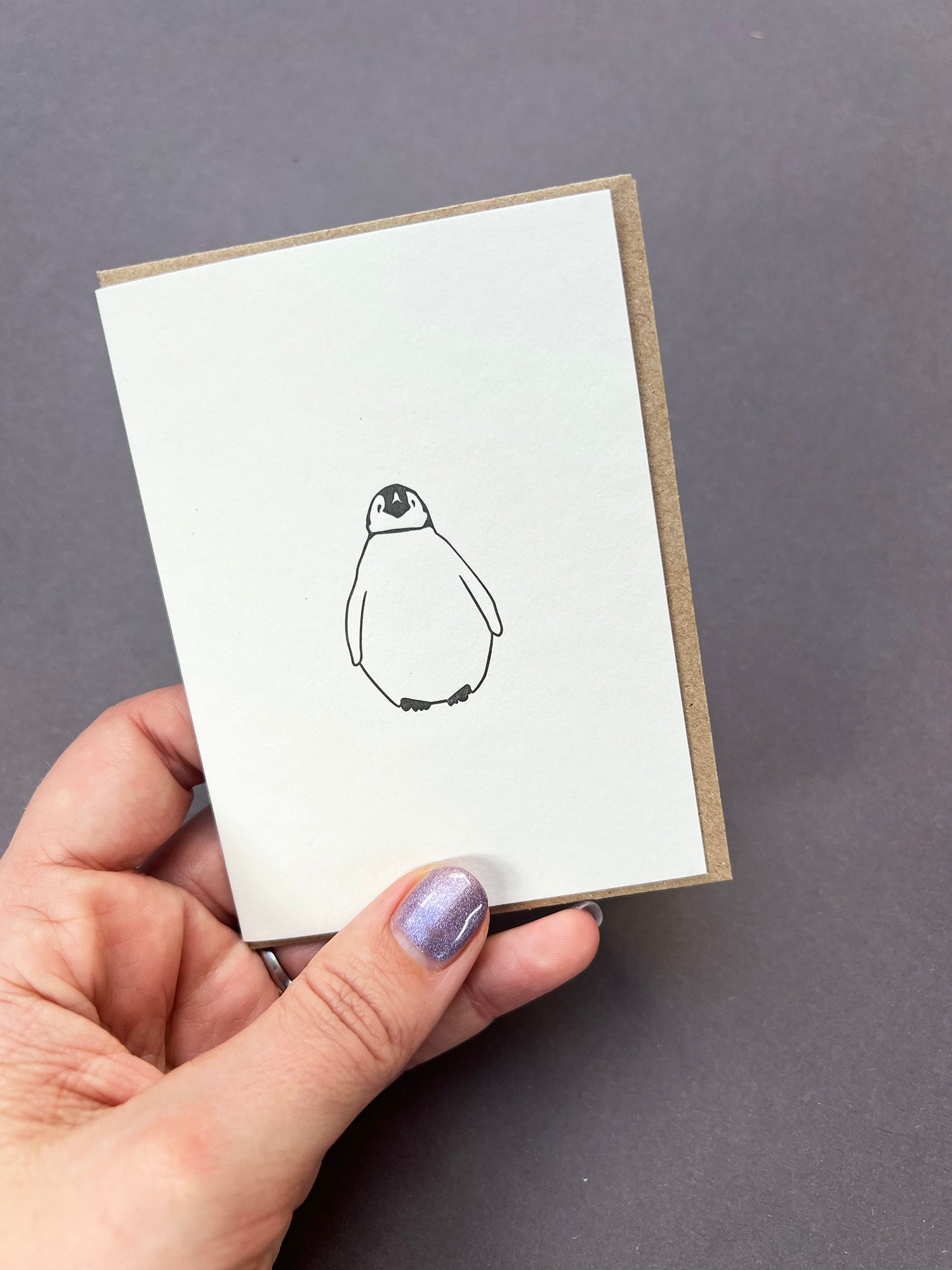 Baby Up Penguin Card