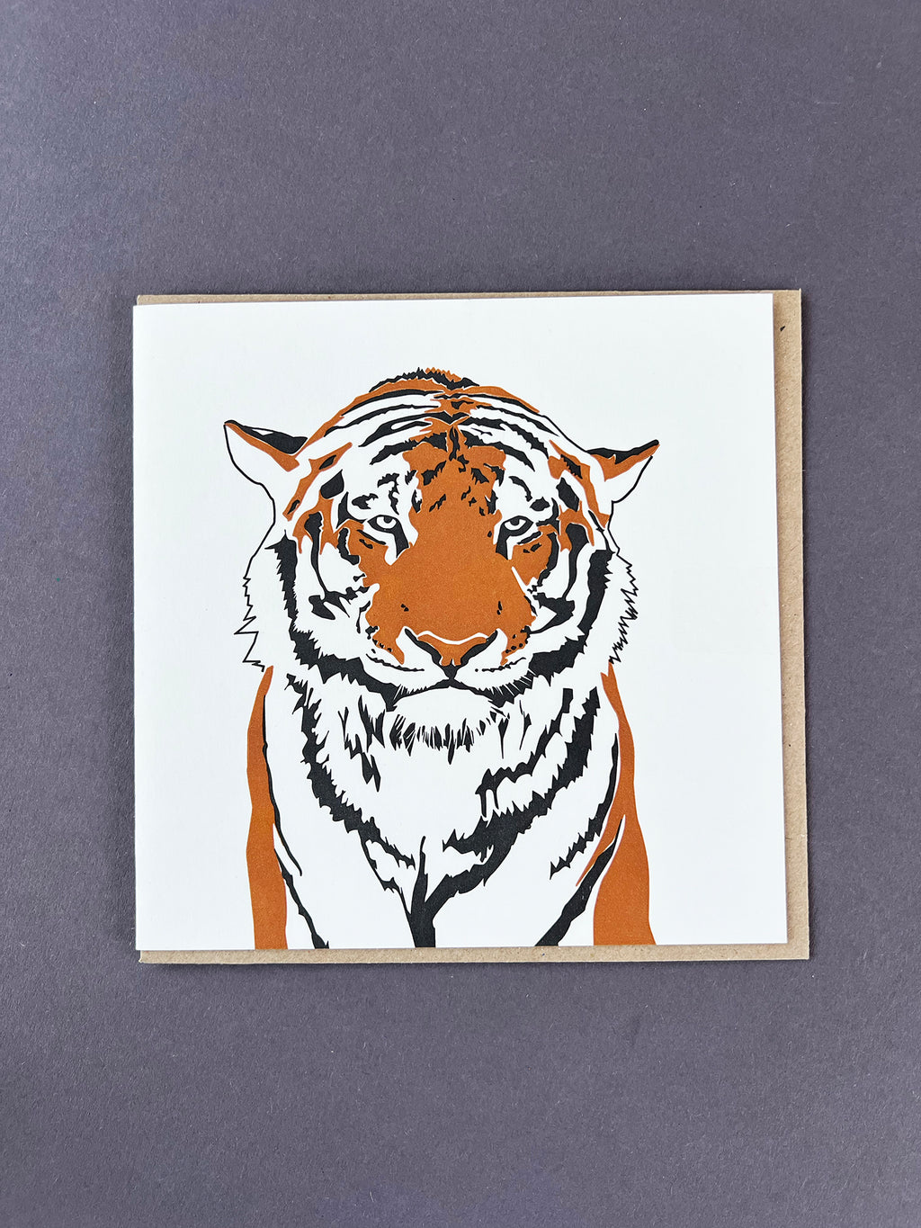 Tiger Letterpress Card