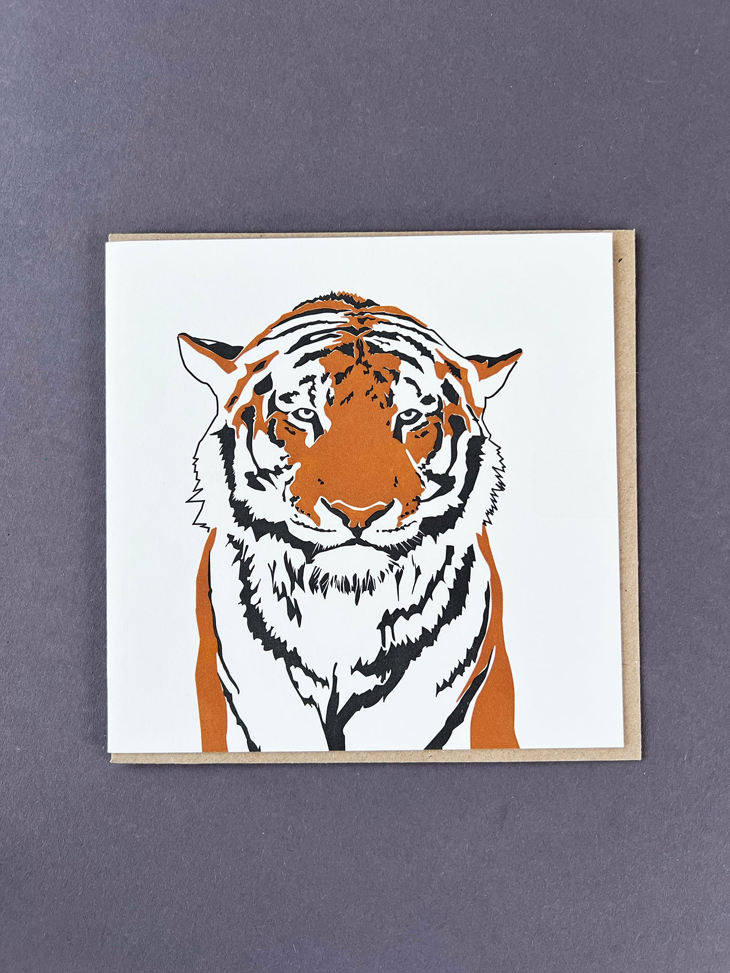 Tiger Letterpress Card