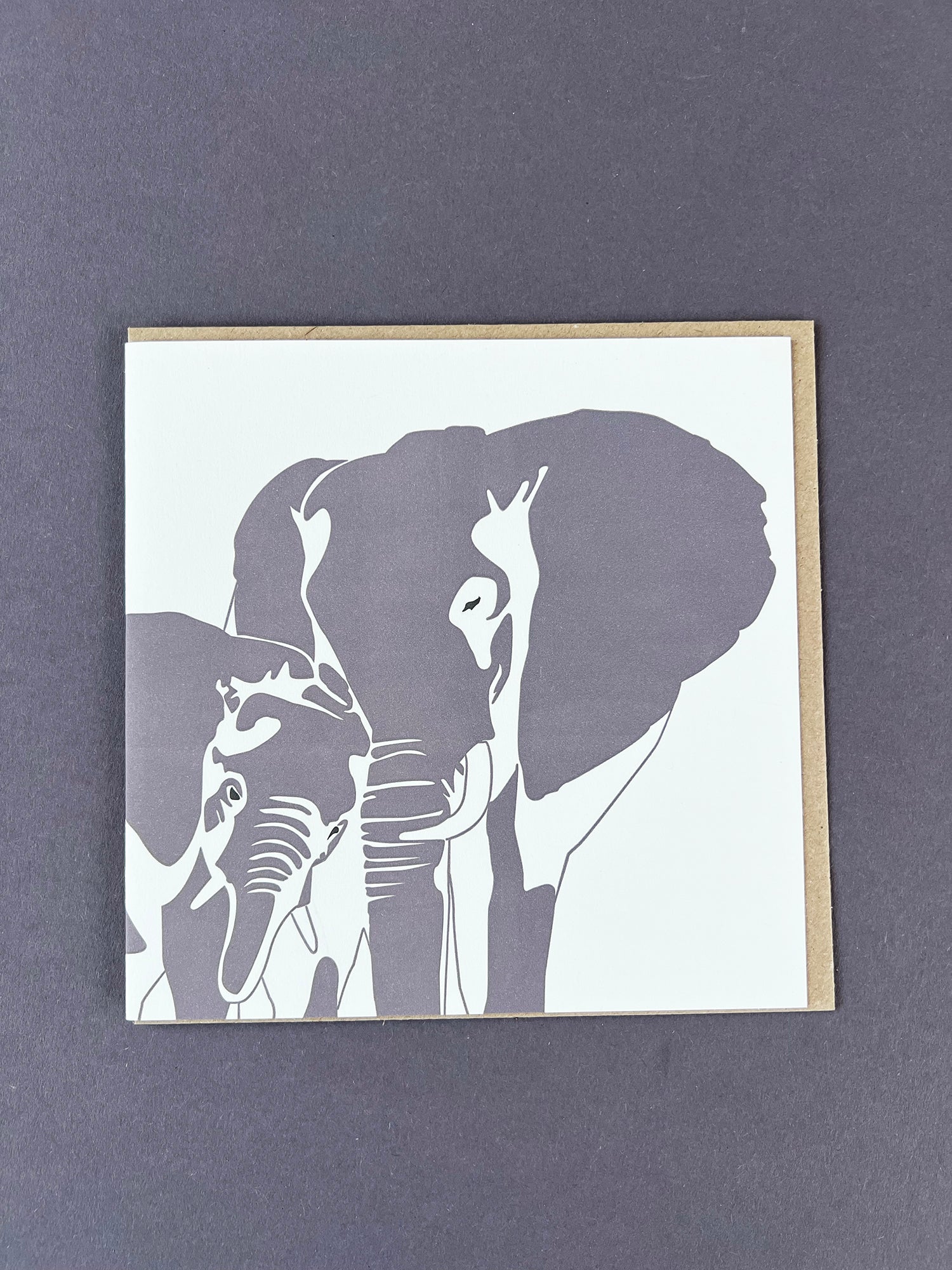 Elephant & Baby Letterpress Card