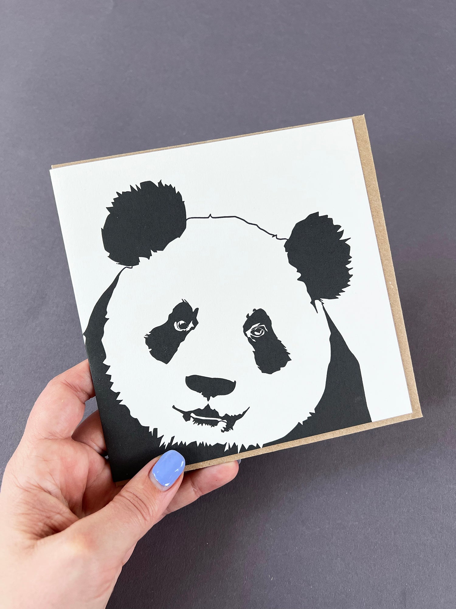 Panda Letterpress Card