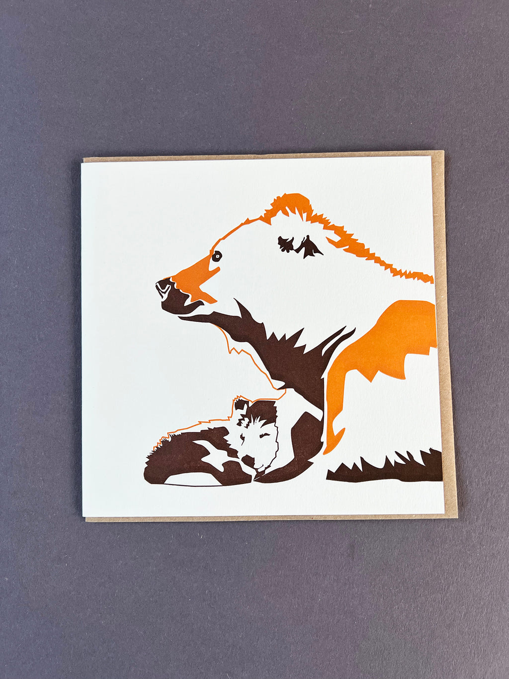 Bear & Cub Letterpress Card