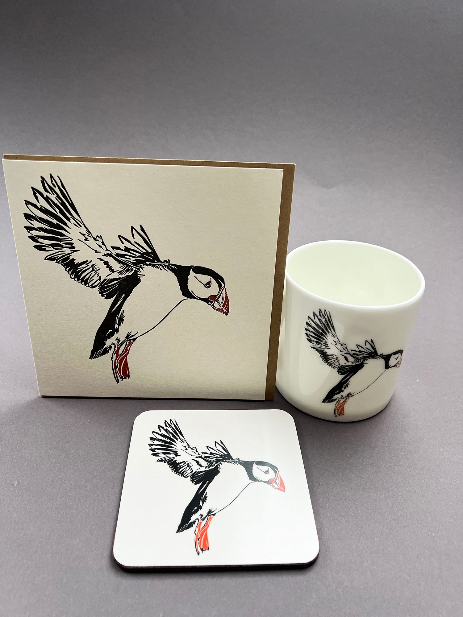 Puffin Landing Letterpress Card