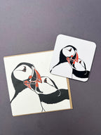 Puffin Nuzzle Letterpress Card