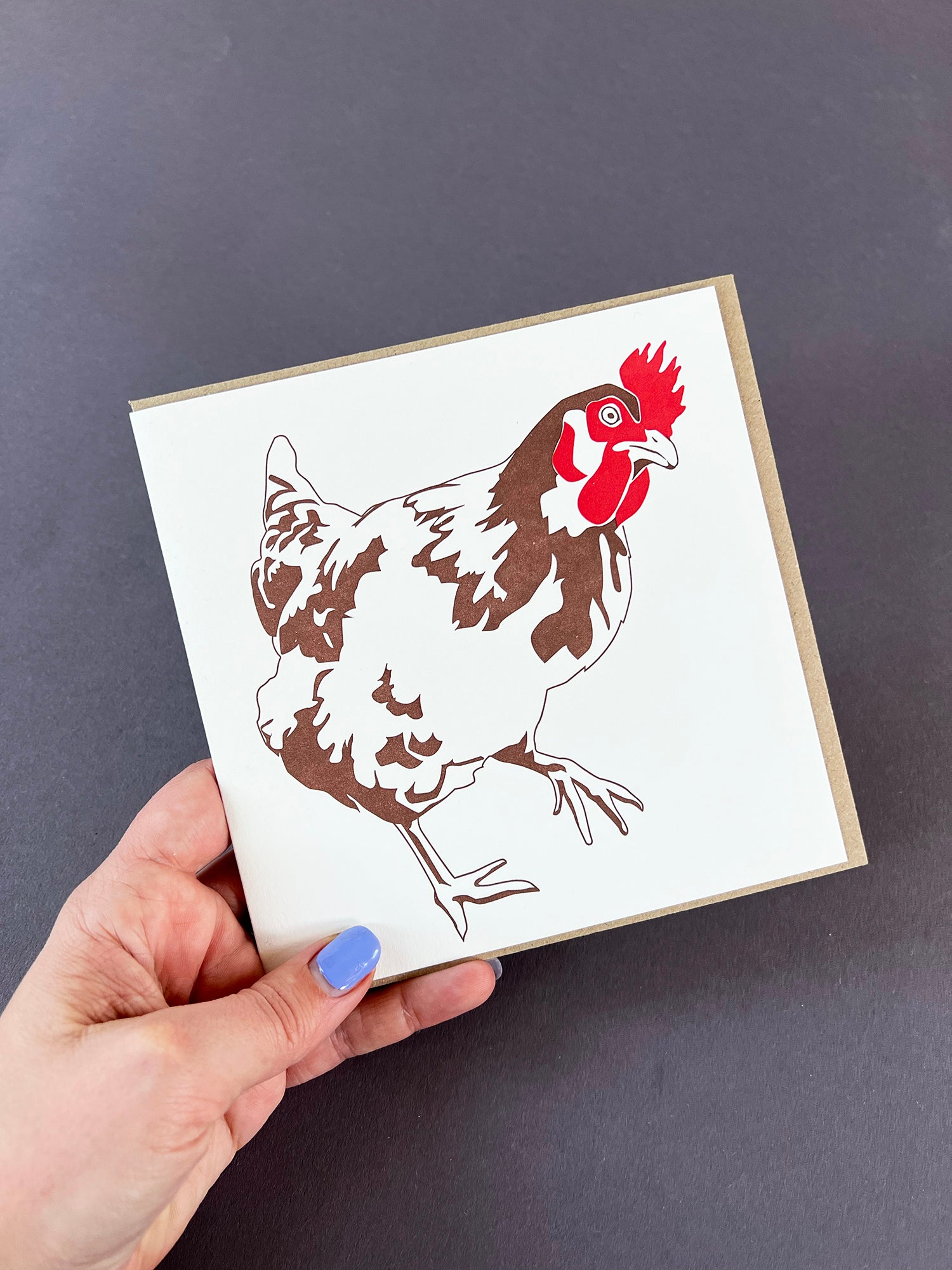 Chicken Letterpress Card