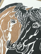 Horse Snuggles Letterpress Card