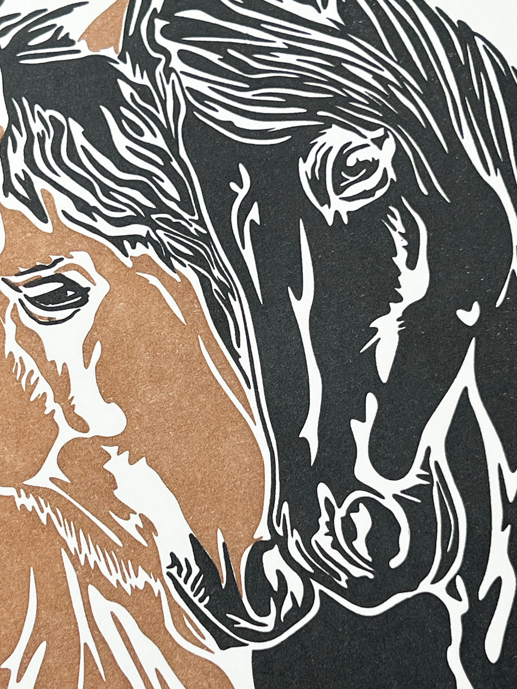 Horse Snuggles Letterpress Card