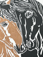 Horse Snuggles Letterpress Card