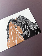 Horse Snuggles Letterpress Card