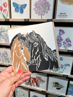 Horse Snuggles Letterpress Card
