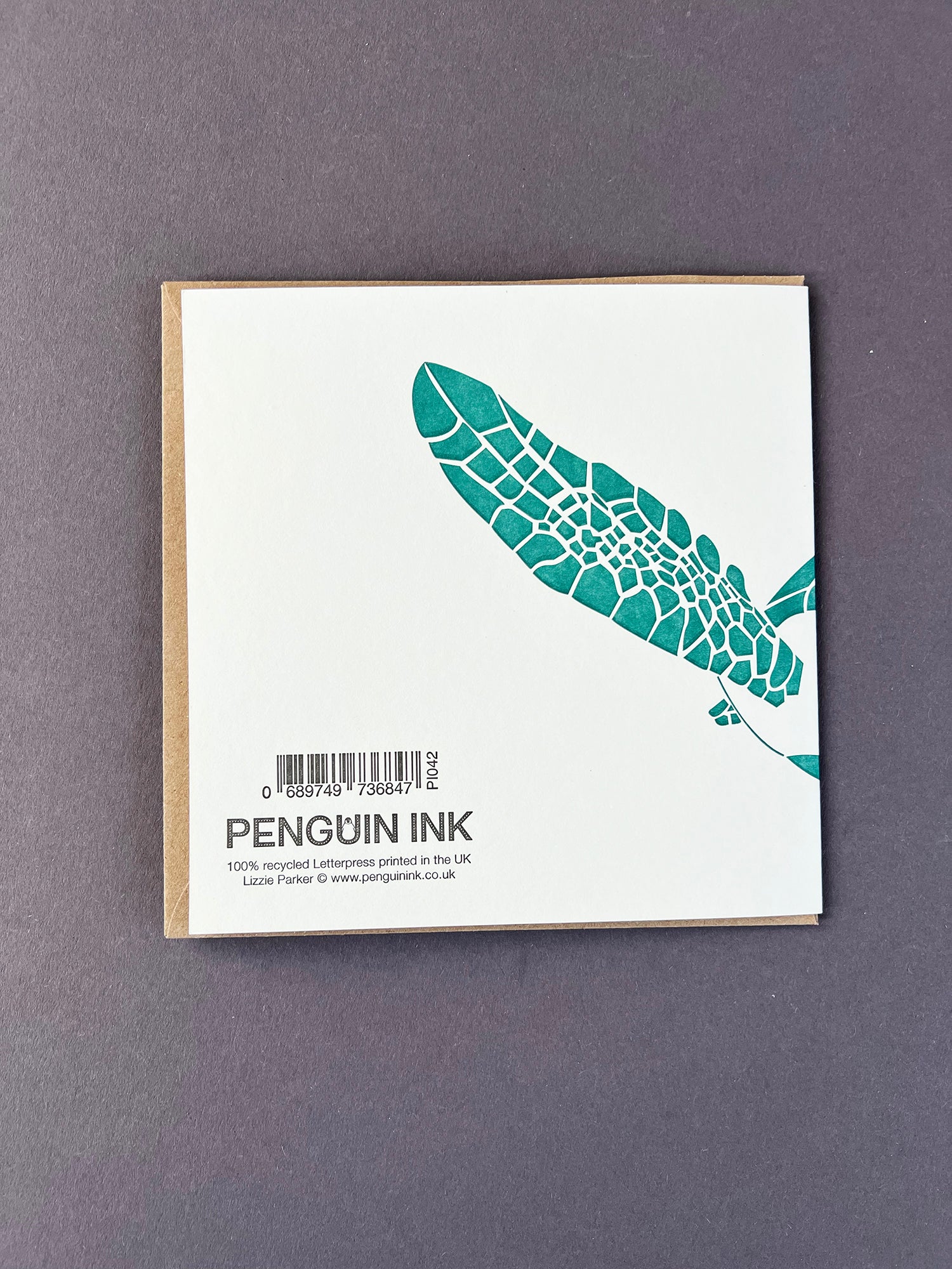 Green Turtle Letterpress Card