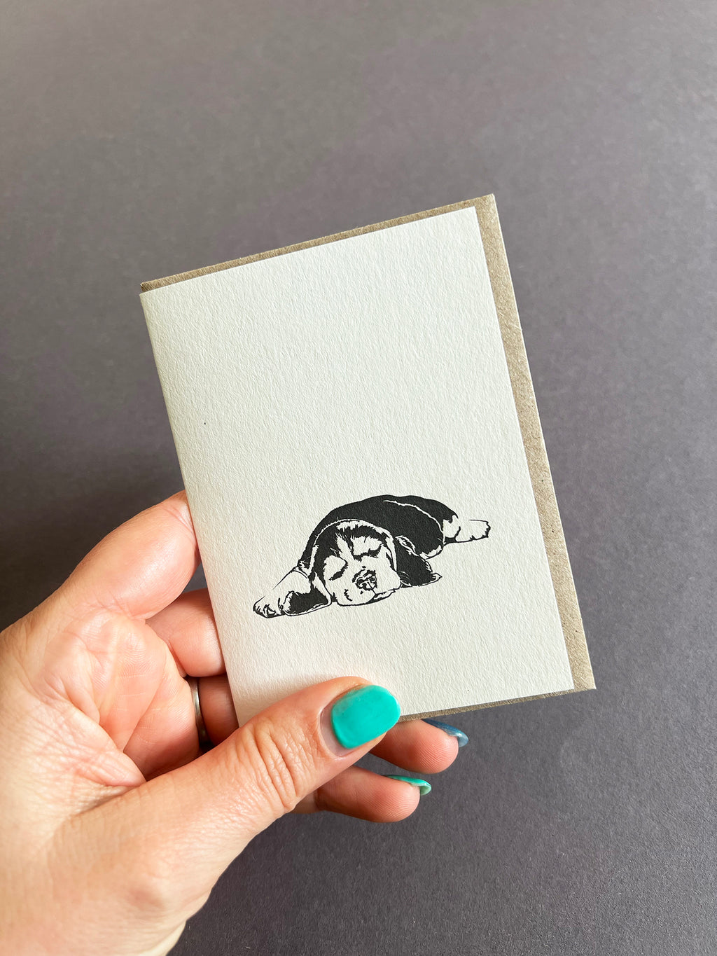 Sleeping Beagle Card