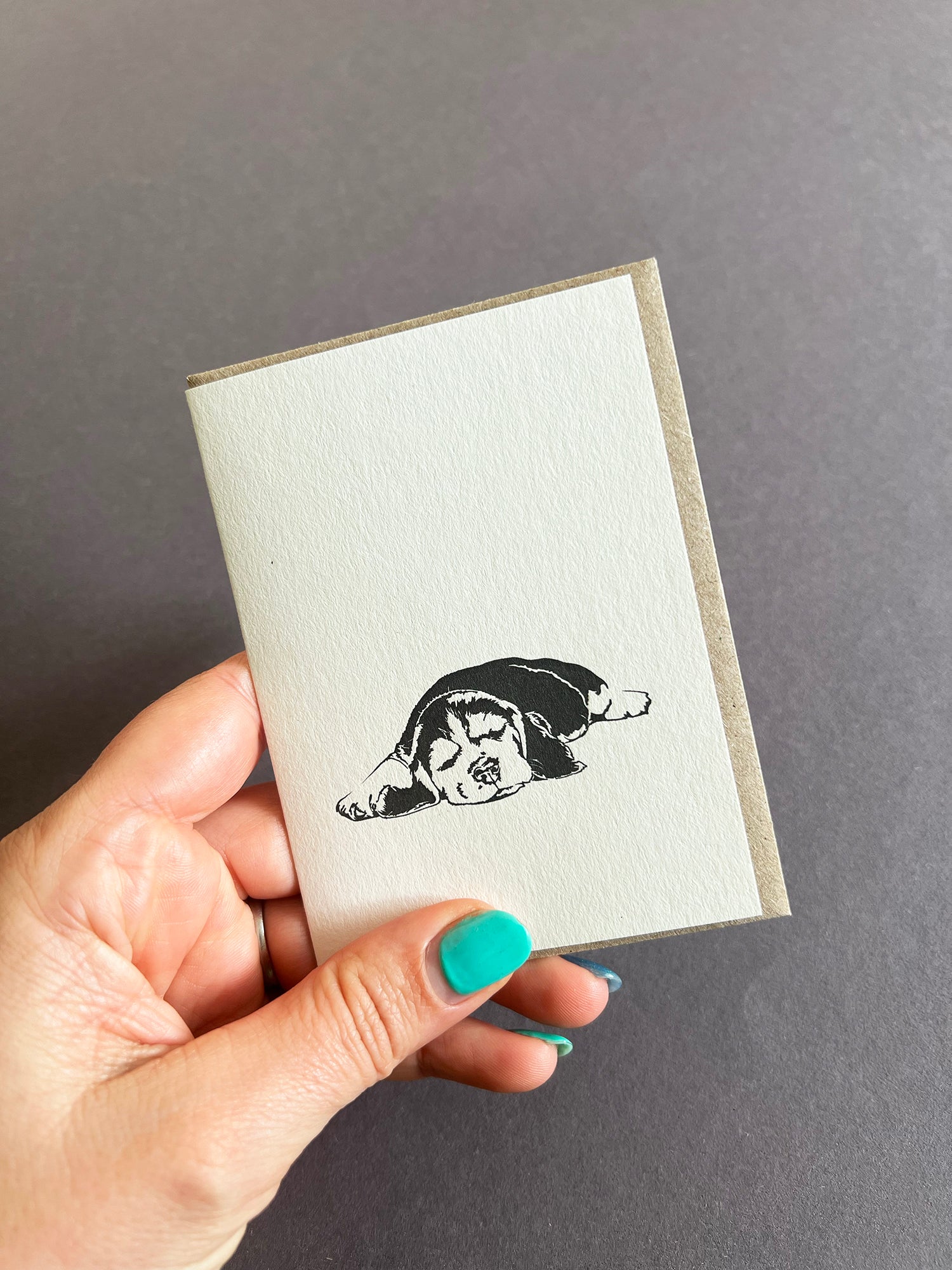 Sleeping Beagle Card