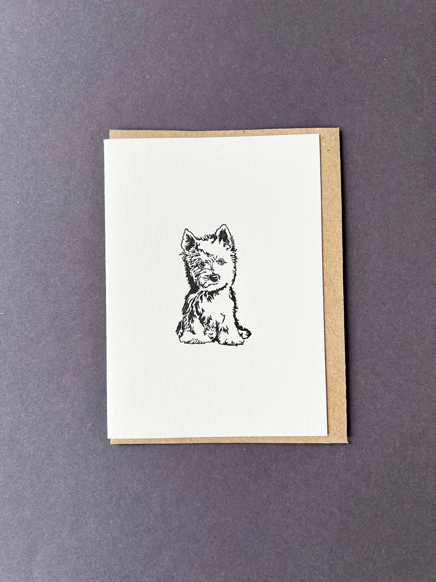 Westie Letterpress Card