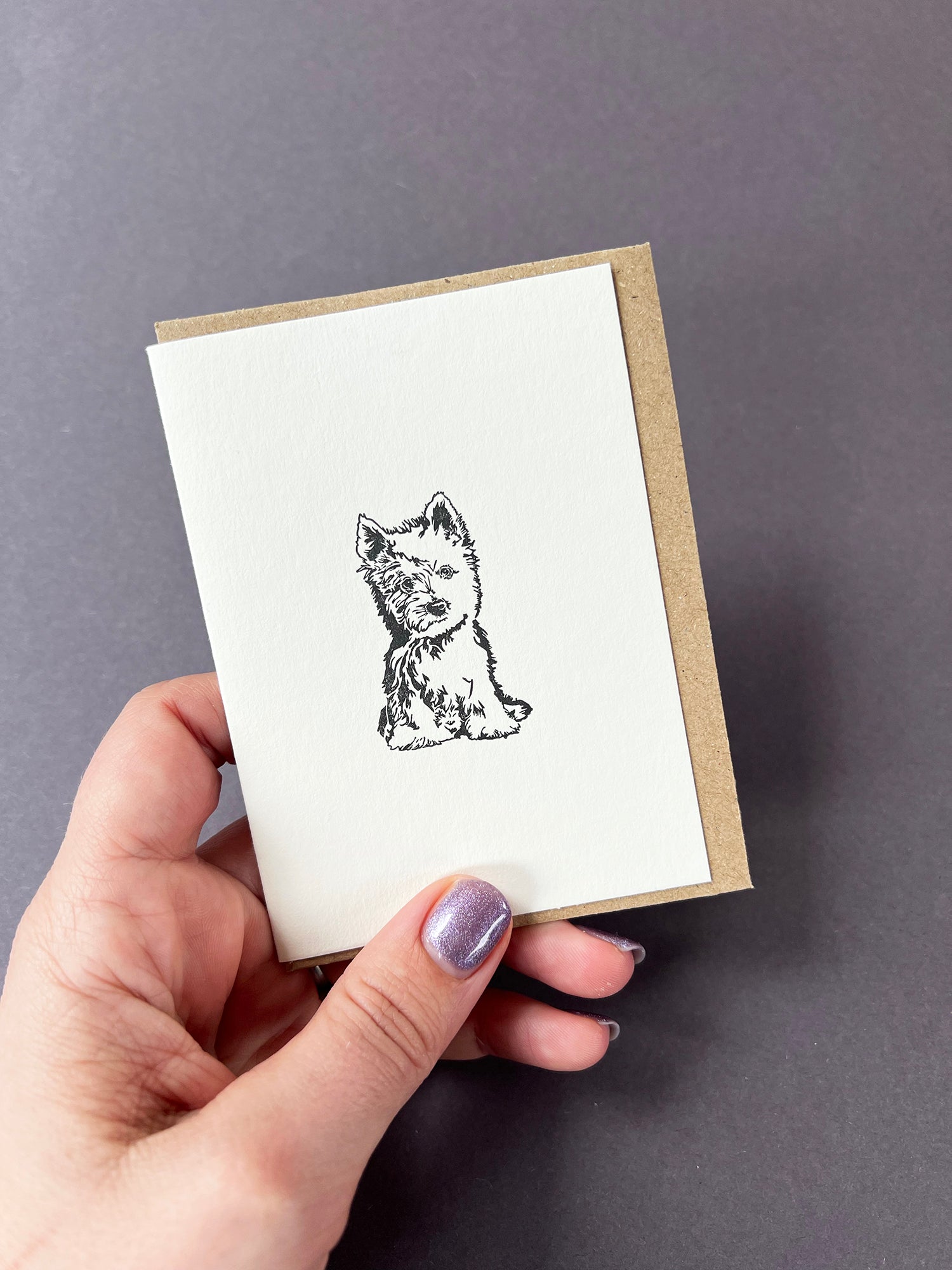Westie Letterpress Card