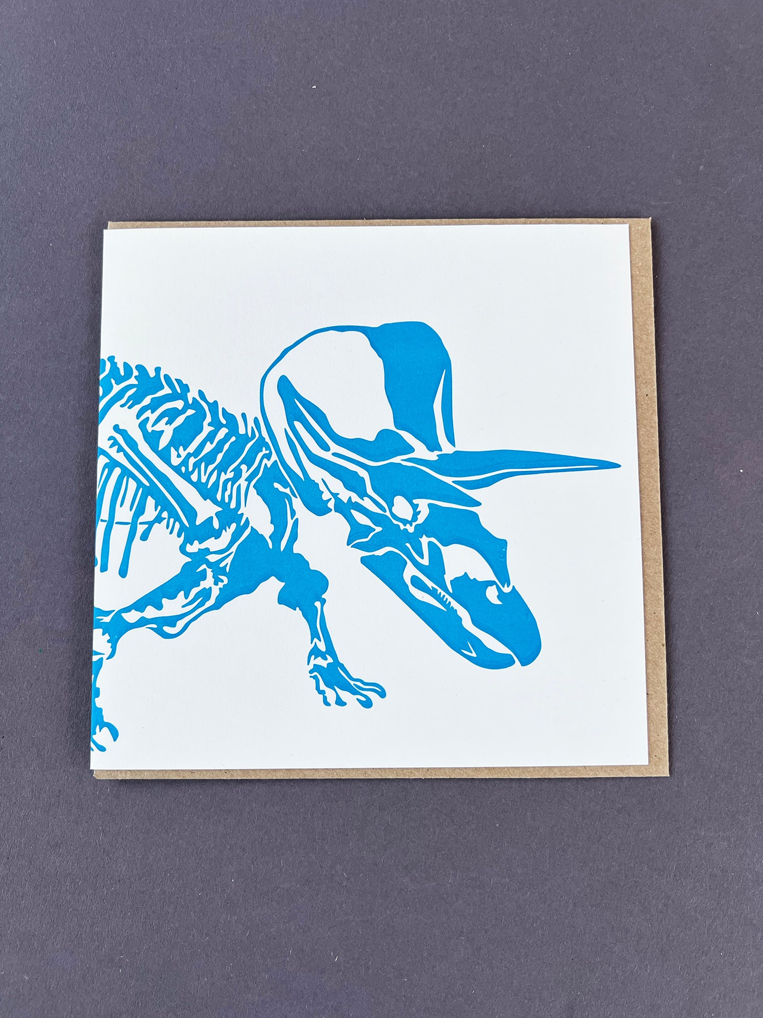 Triceratops Letterpress Card
