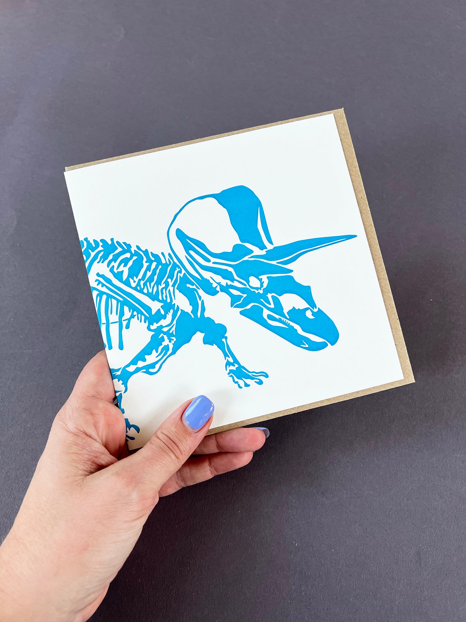 Triceratops Letterpress Card